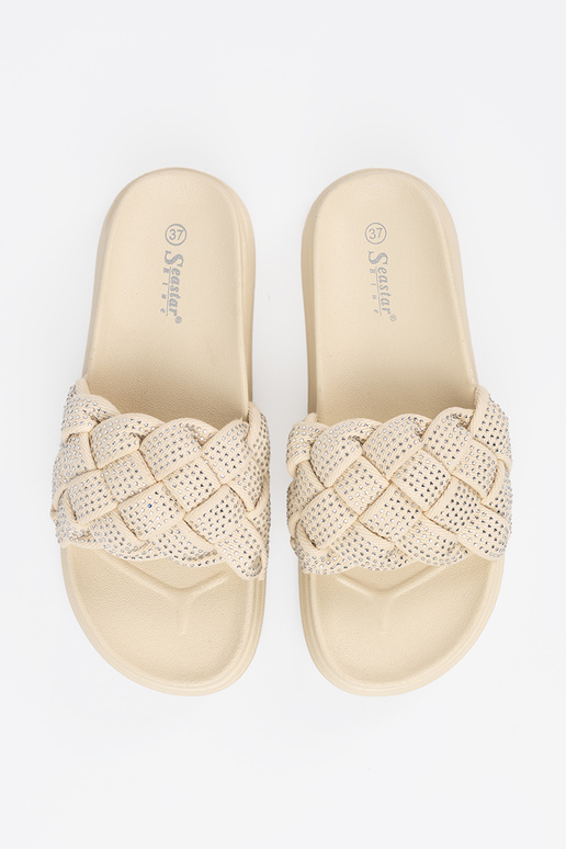 Chanclas con cristales color arena... Chanclas con cristales color arena...