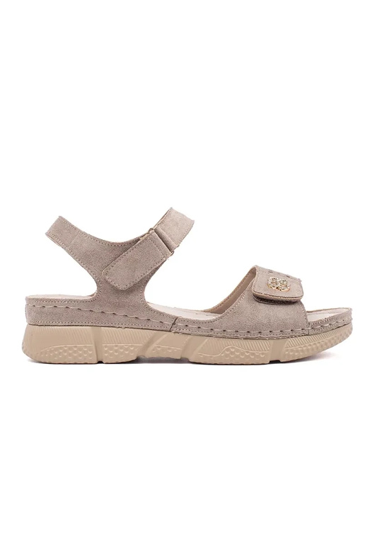 sandalias color arena para mujer