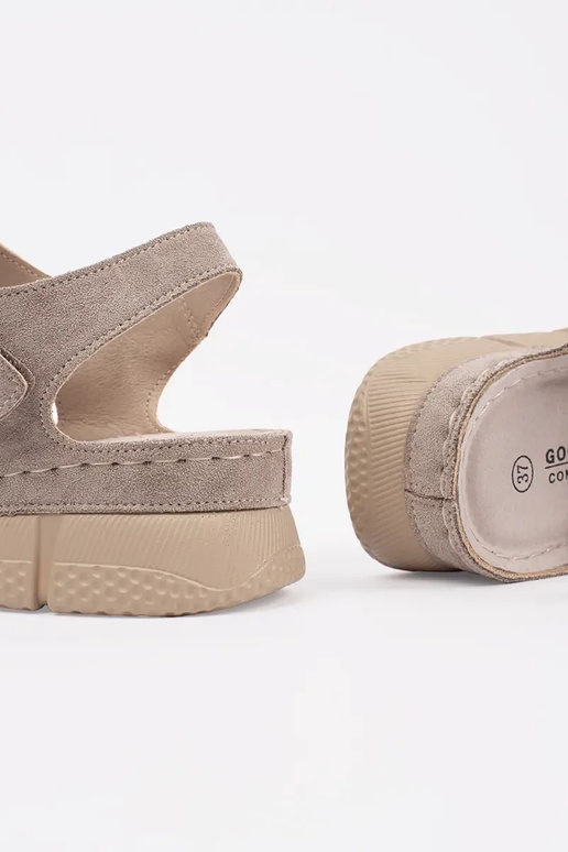 sandalias color arena para mujer