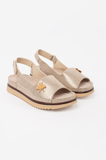 Sandalias color dorado con... 2