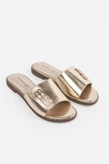 chanclas doradas para mujer... 2