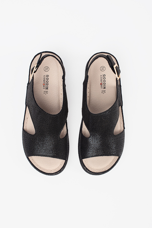 Sandalias negras con plataforma clara Sandalias negras con plataforma clara