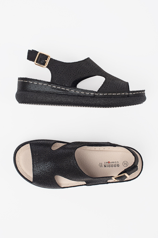 Sandalias negras con plataforma clara Sandalias negras con plataforma clara