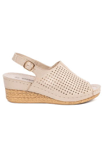 Sandalias de cuña doradas