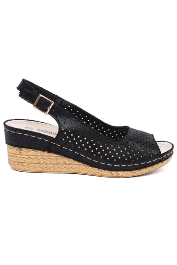 Sandalias negras de encaje