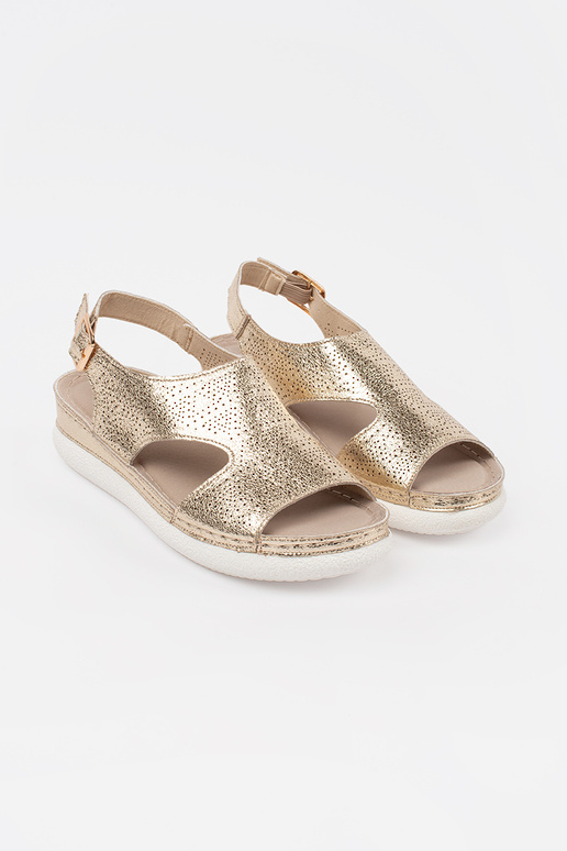 Sandalias doradas con plataforma clara Sandalias doradas con plataforma clara