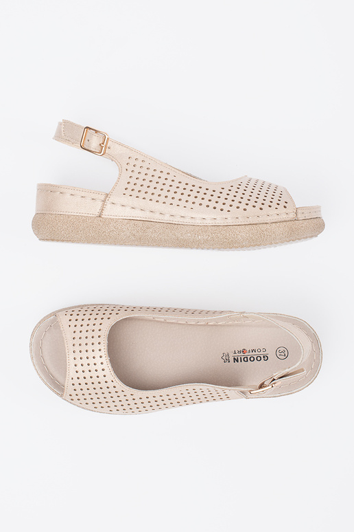 Sandalias cómodas de color dorado claro Sandalias cómodas de color dorado claro