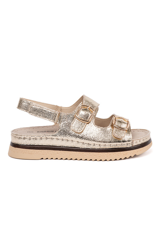Sandalias doradas con elementos dorados Sandalias doradas con elementos dorados