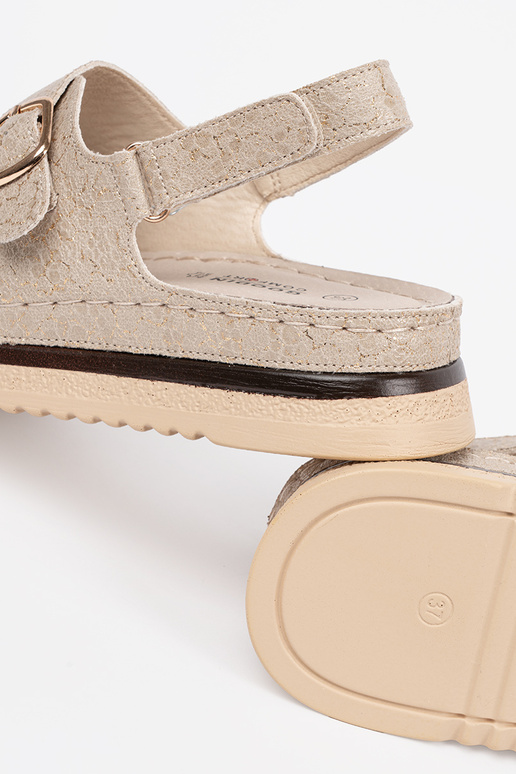 Sandalias de mujer color arena con... Sandalias de mujer color arena con...