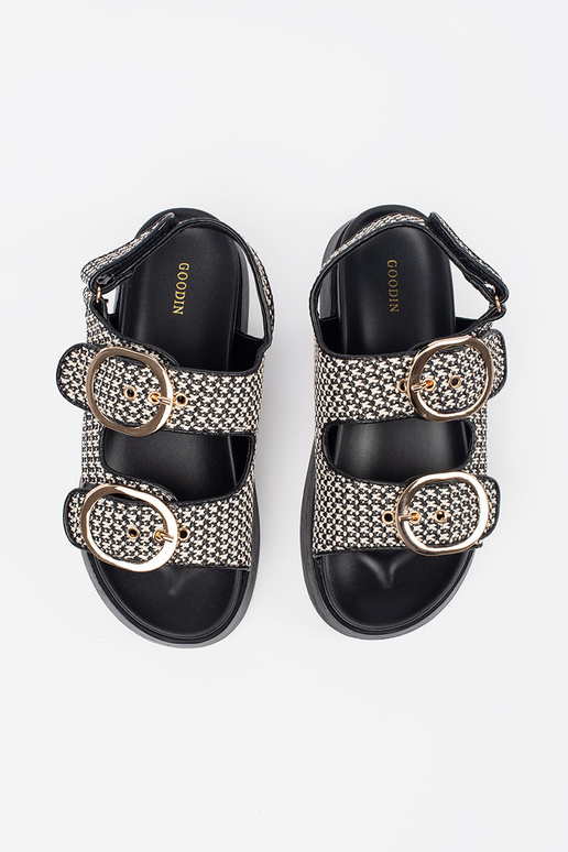 Sandalias con plataforma en negro y...