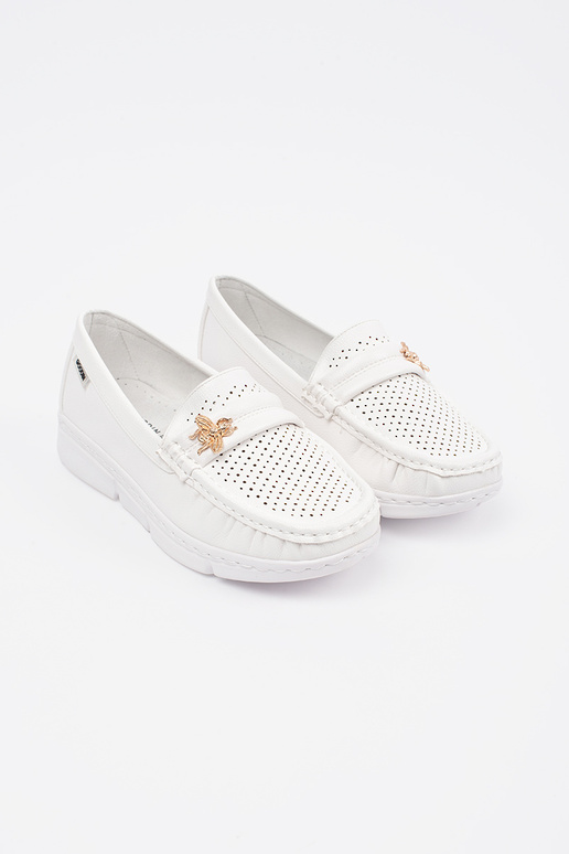 Mocasines calados color marfil