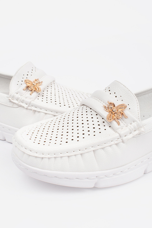 Mocasines calados color marfil