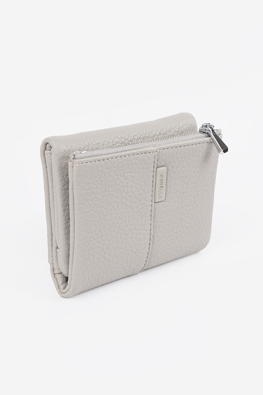 Cartera gris de mujer de piel...