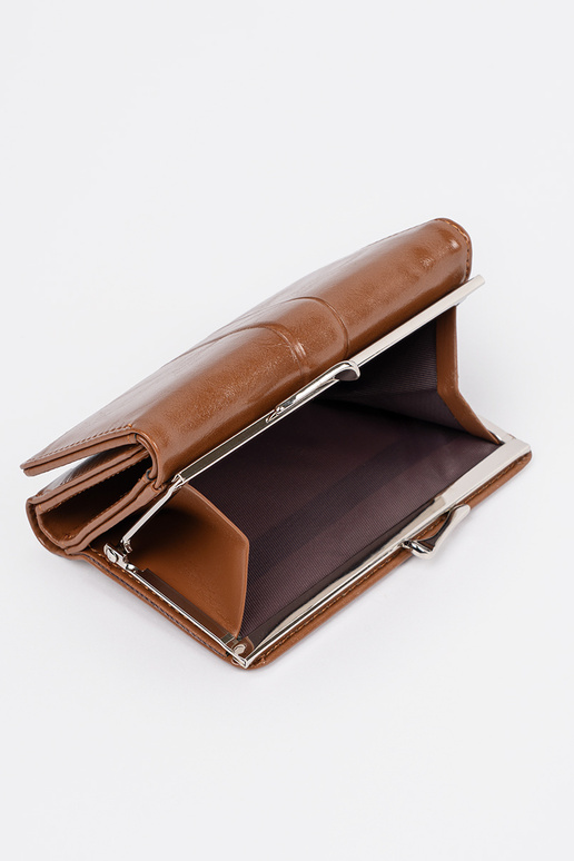 Cartera de mujer marrón de piel...