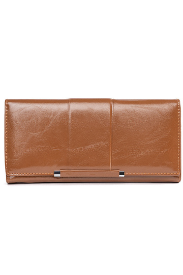 Cartera elegante marrón de...