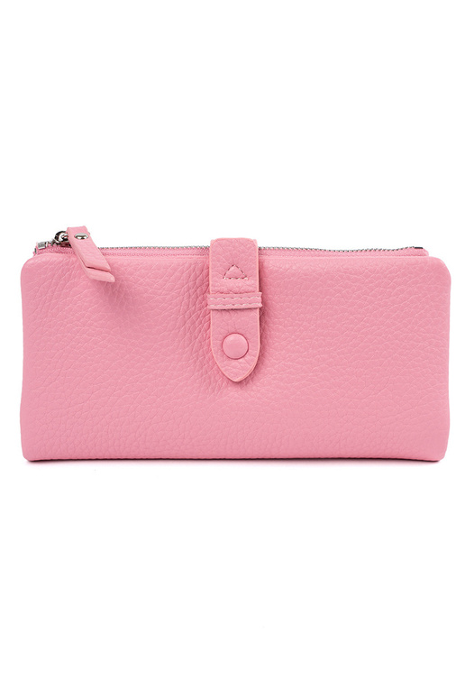 Cartera de mujer rosa con compartimentos