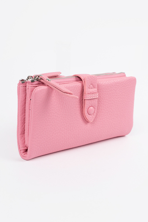 Cartera de mujer rosa con compartimentos