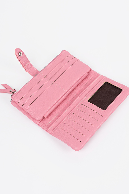 Cartera de mujer rosa con compartimentos