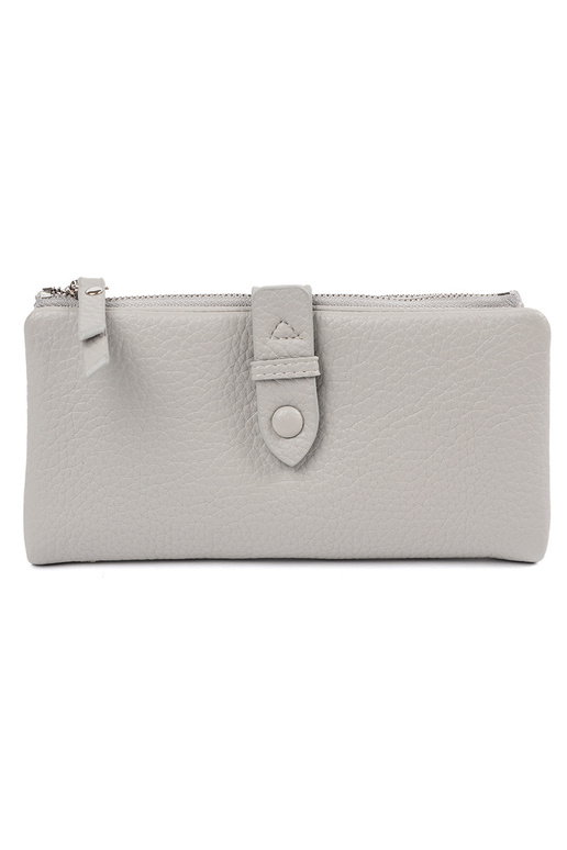 Cartera de mujer gris con compartimentos