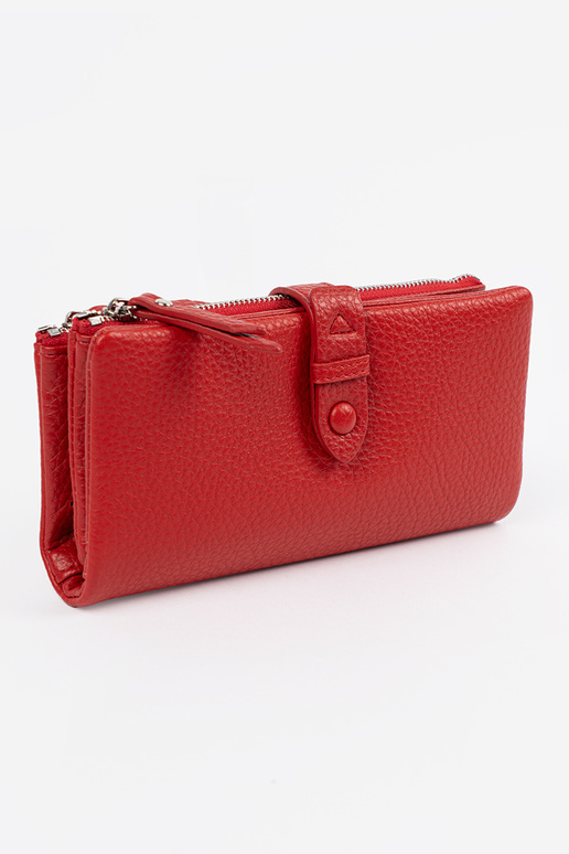 Cartera de mujer roja con compartimentos