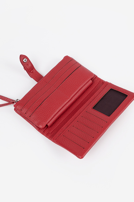 Cartera de mujer roja con compartimentos