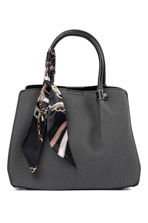 Bolso mediano negro con pañuelo...