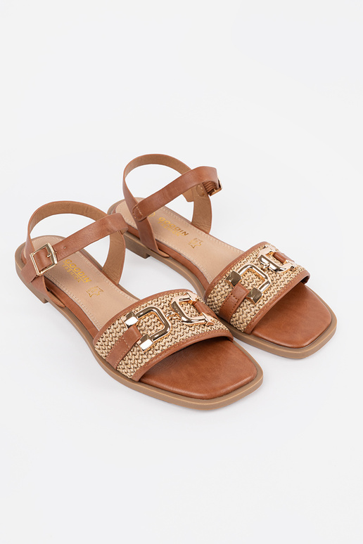 Sandalias marrones para mujer con... Sandalias marrones para mujer con...