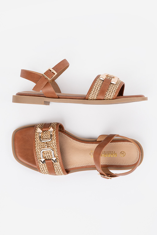 Sandalias marrones para mujer con... Sandalias marrones para mujer con...