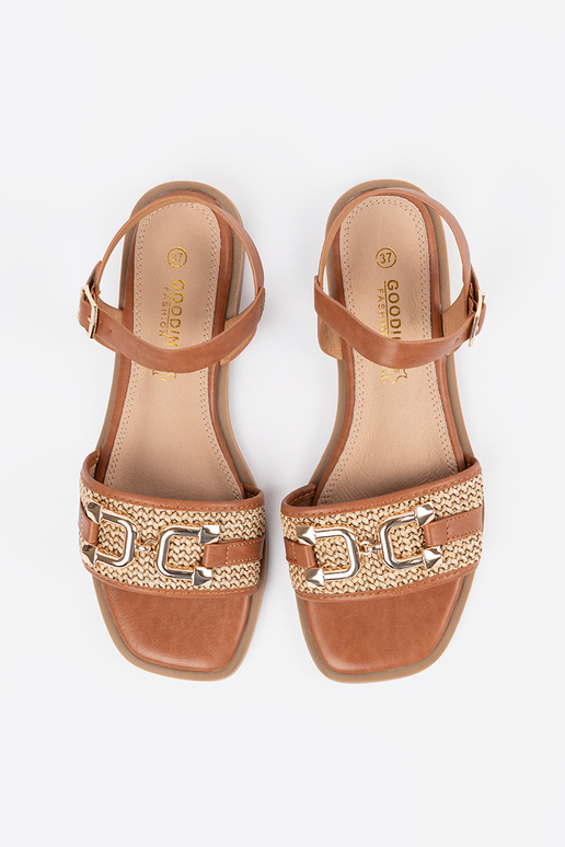 Sandalias marrones para mujer con... Sandalias marrones para mujer con...