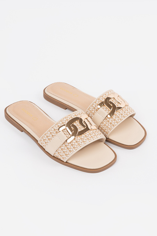 Chanclas color arena para mujer con... Chanclas color arena para mujer con...