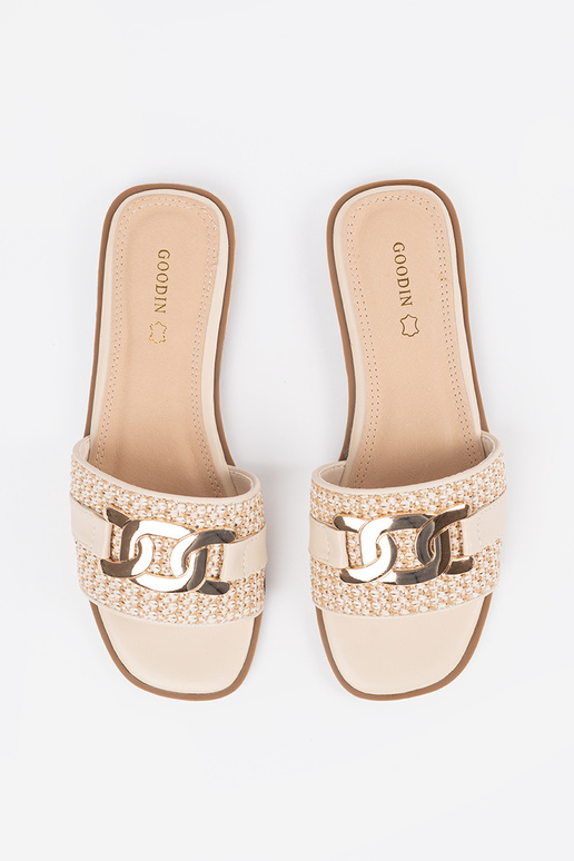 Chanclas color arena para mujer con... Chanclas color arena para mujer con...