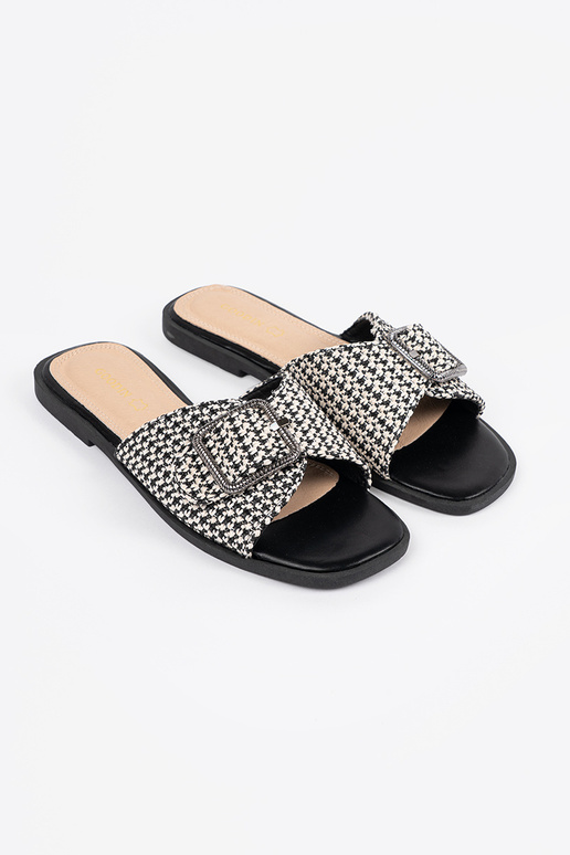 Chanclas a cuadros blanco y negro con...