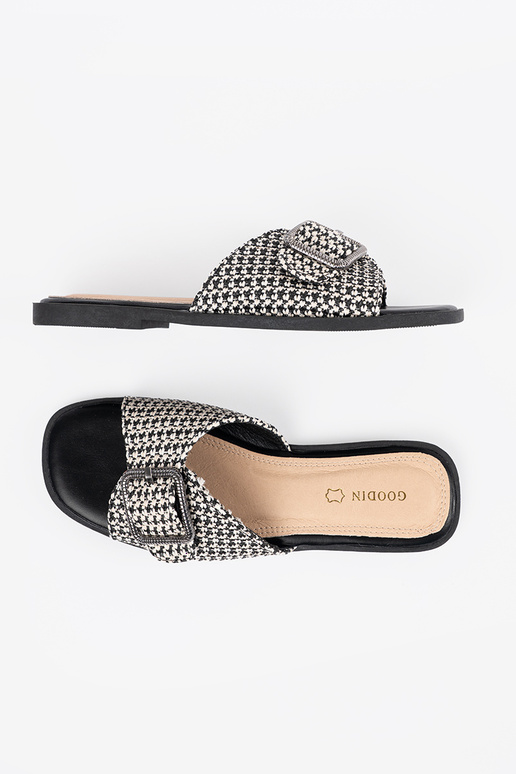 Chanclas a cuadros blanco y negro con...
