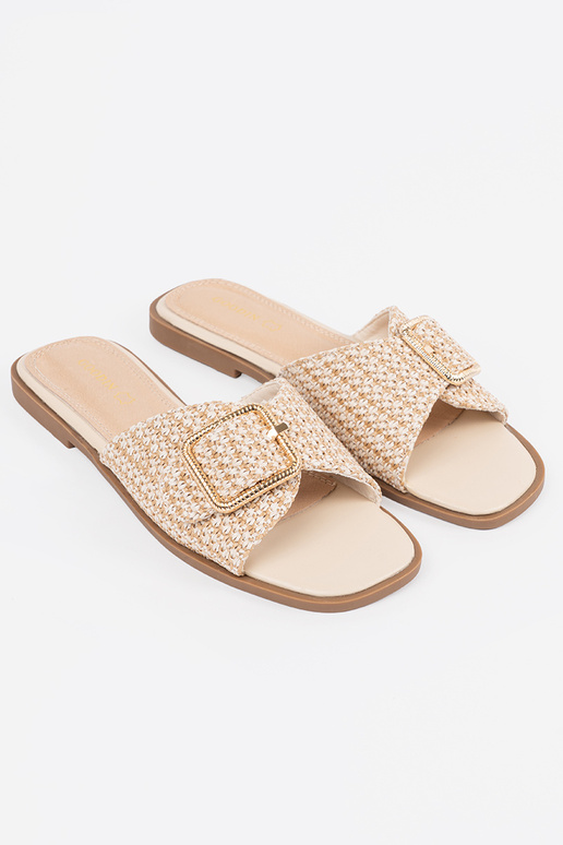 Chanclas color arena con hebillas Chanclas color arena con hebillas