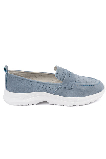 Mocasines de cuero azul con...