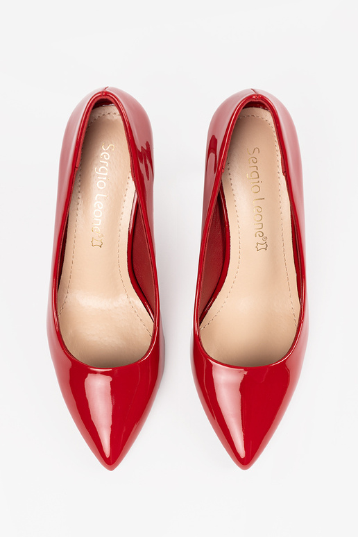 Zapatos de tacón rojos de cuero para...