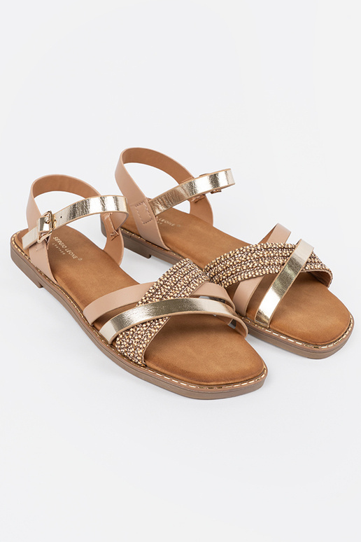 Sandalias femeninas blancas de suela...