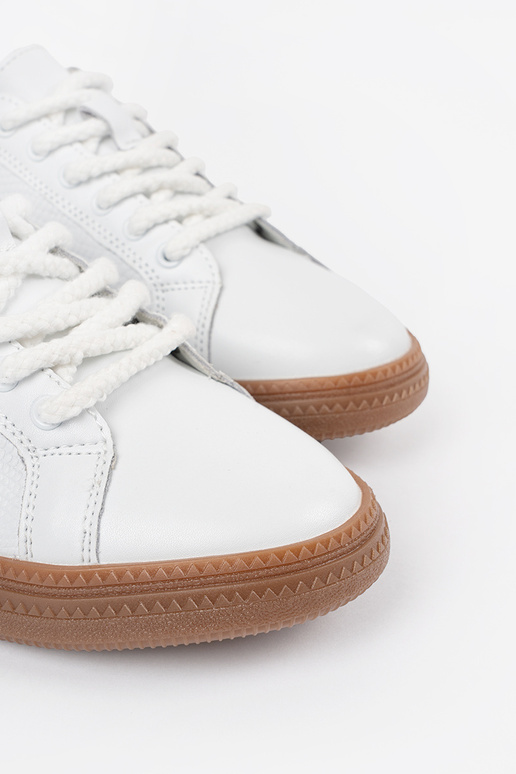 Zapatillas de mujer de cuero blancas...