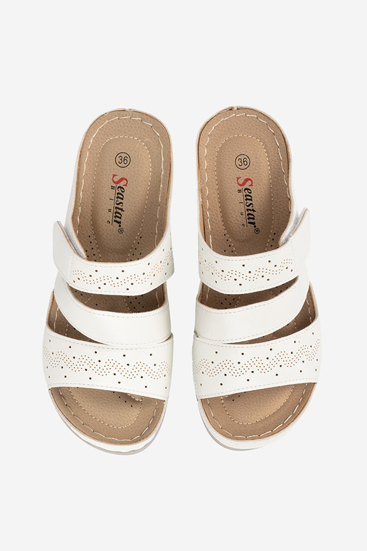 Chanclas de plataforma baja color blanco Chanclas de plataforma baja color blanco