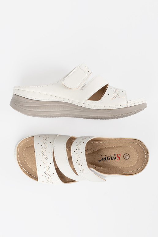 Chanclas de plataforma baja color blanco Chanclas de plataforma baja color blanco