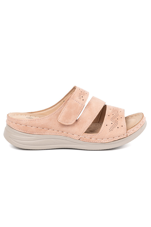 Chanclas de plataforma baja color rosa