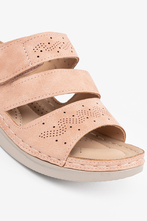 Chanclas de plataforma baja color rosa