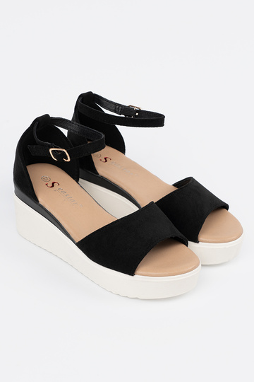 de color negro sandalias... 2