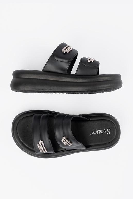 de color negro Zapatillas mujer con...