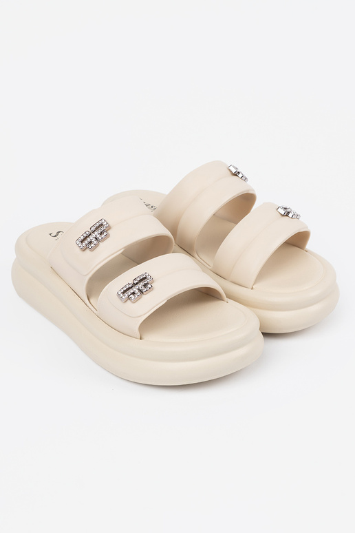 color marfil Zapatillas mujer con una...