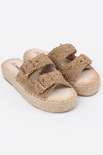 Zapatillas beige trenza con... 2