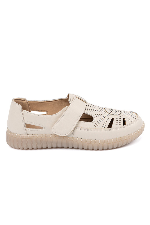 zapatos de mujer calado velcro beige zapatos de mujer calado velcro beige