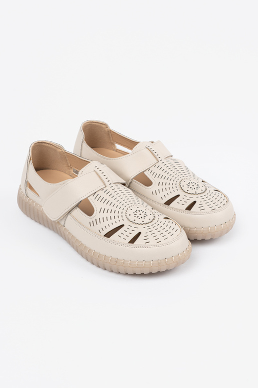 zapatos de mujer calado velcro beige zapatos de mujer calado velcro beige