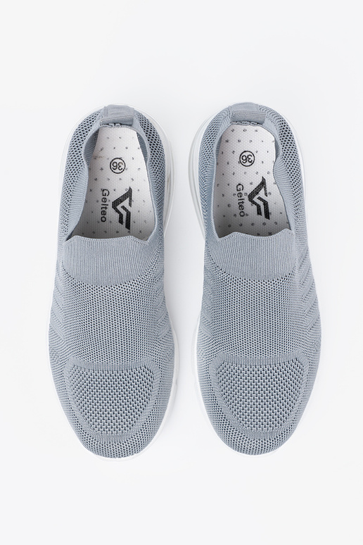 Zapatos deportivos grises con cierre Zapatos deportivos grises con cierre