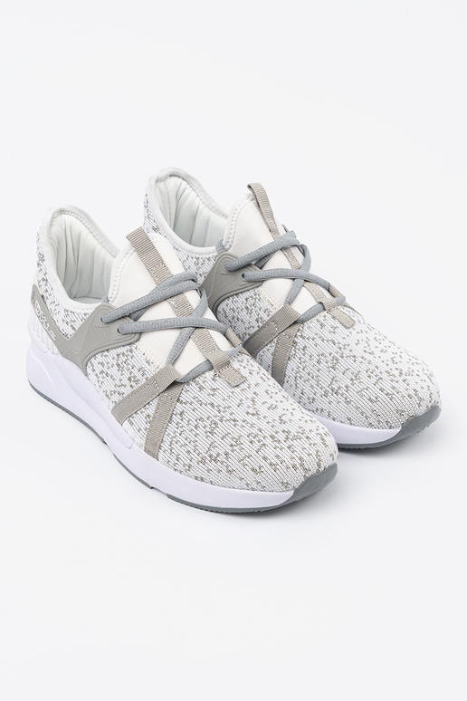 Zapatos deportivos blancos-grises de... Zapatos deportivos blancos-grises de...